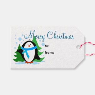 Snow Penguin Merry Christmas Gift Tags