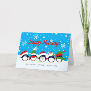 Snow Penguins Company Holiday Greeting Card