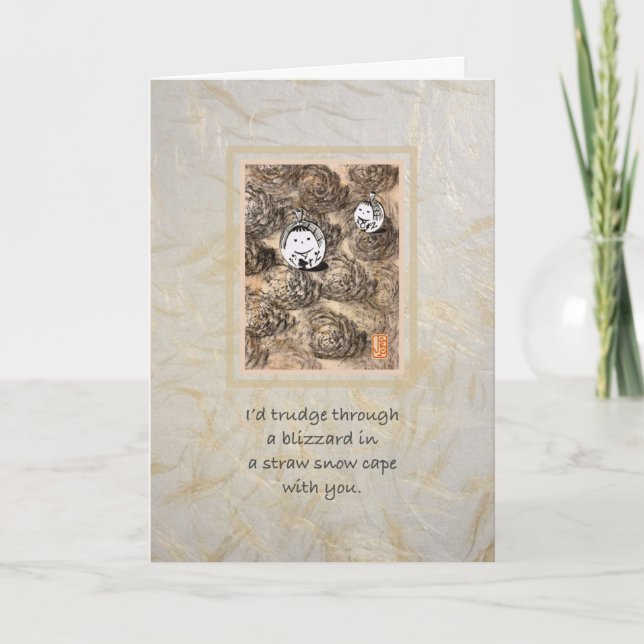 Snow People Anniversary Card (Front)