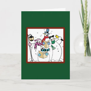 Snow People Caroling - A Christmas Card
