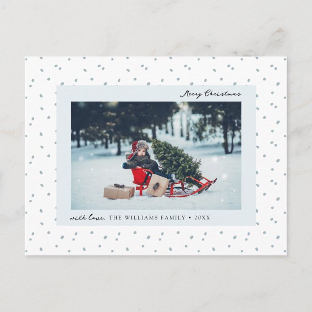 Snow Photo Holiday Postcard (Front)