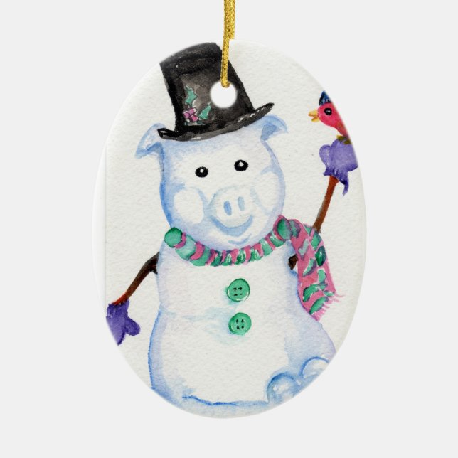 Snow Pig Ornament (Front)