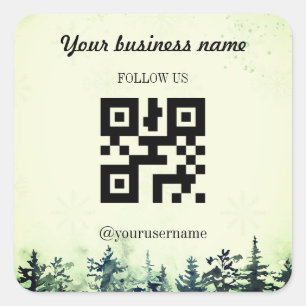 Snow Pine Forest Christmas Company Square Sticker