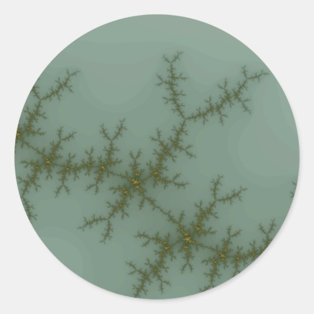 Snow Pine - Fractal Art Classic Round Sticker (Front)