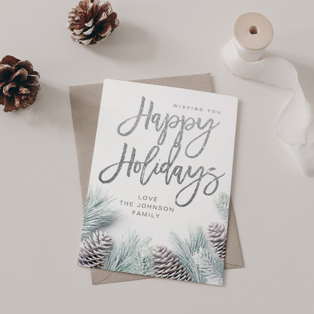 Snow Pine & Leaf Happy Holidays (Creator Uploaded)