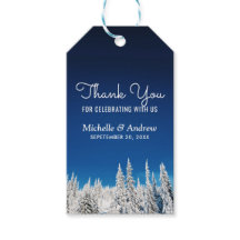 Snow Pine Trees Winter Wedding Thank You