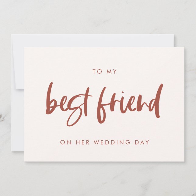 Snow pink To my best friend wedding day card (Front)