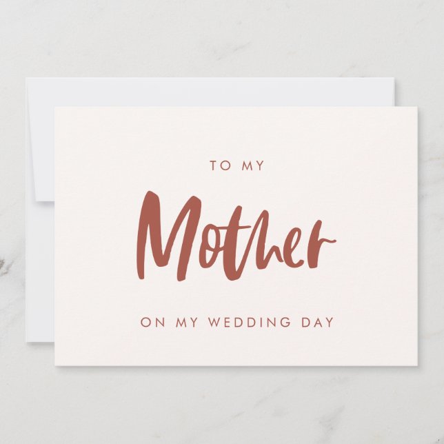 Snow pink To my mother on my wedding day card (Front)