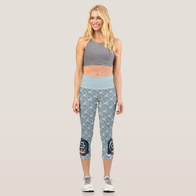 Snow Place Like Home Holiday Quote Capri Leggings (Front)