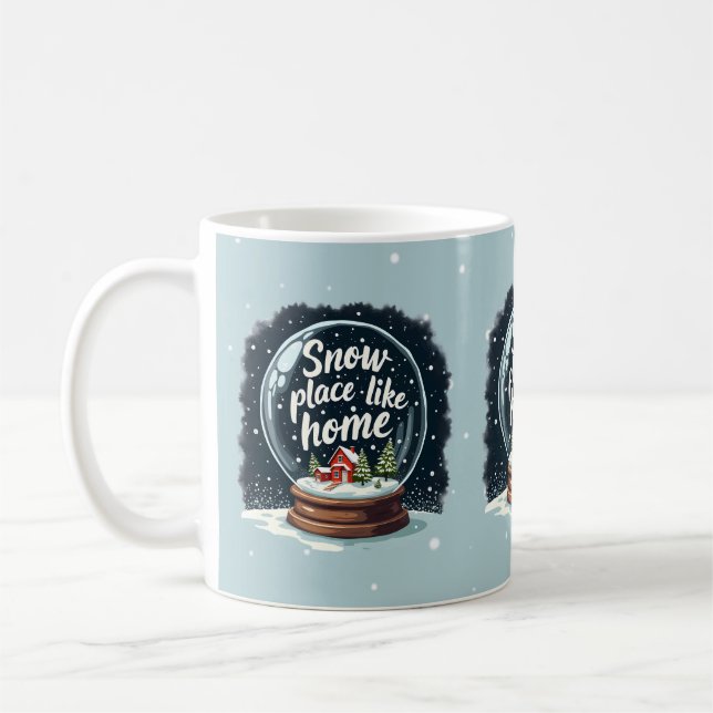 Snow Place Like Home Holiday Quote Coffee Mug (Left)