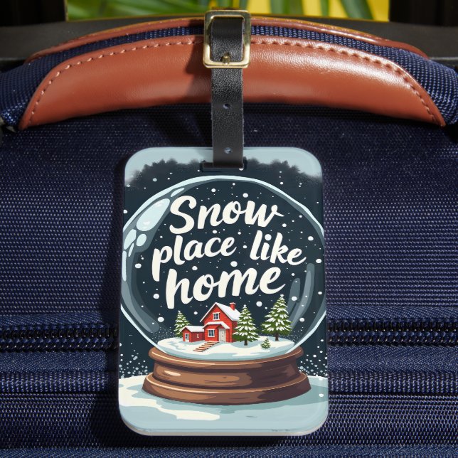Snow Place Like Home Holiday Quote Luggage Tag (Front Insitu 2)
