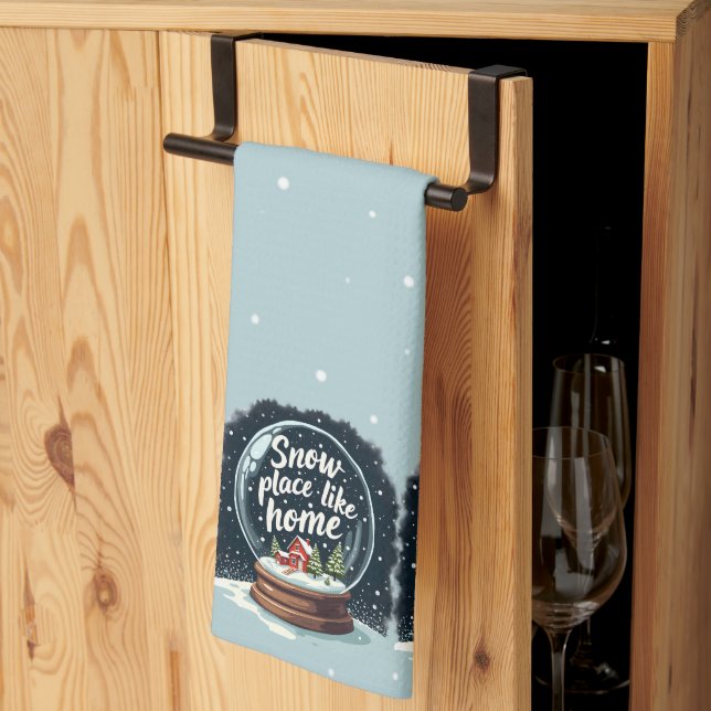 Snow Place Like Home Holiday Quote Tea Towel (Thirds Fold)