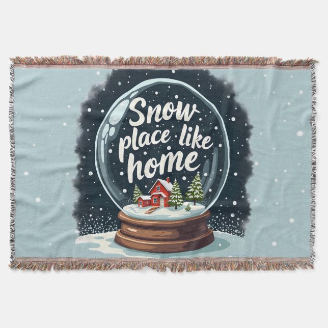 Snow Place Like Home Holiday Quote Throw Blanket (Front)