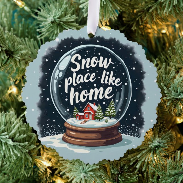 Snow Place Like Home Holiday Quote Tree Decoration Card (Insitu (Tree))