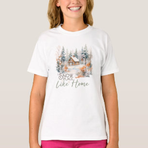 Snow Place Like Home, Mountain Cabin Christmas T-Shirt