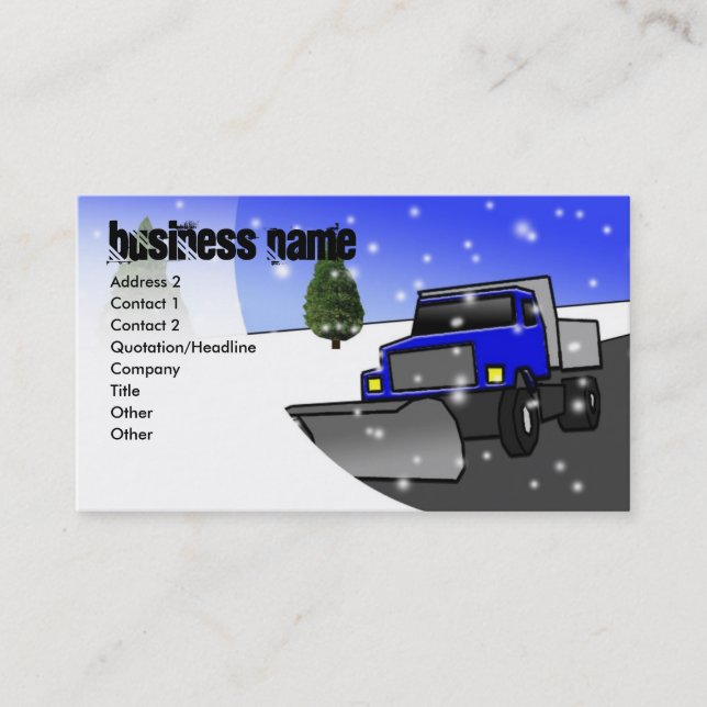 snow-plough-blue, Business Name, Address 2, Card (Front)