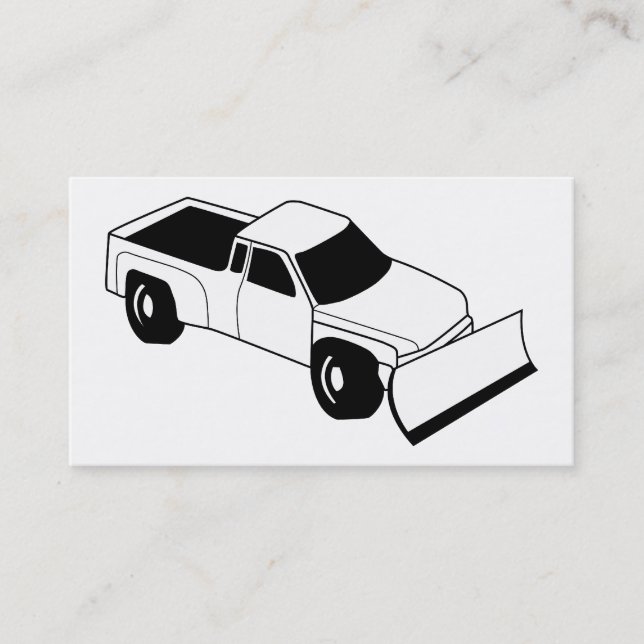 snow plough pick-up truck business card (Front)