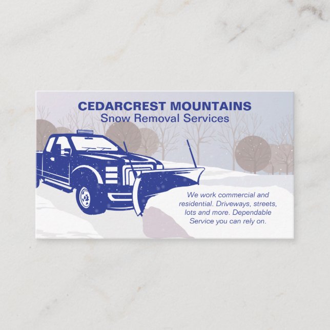 Snow Plough Truck Business Card (Front)
