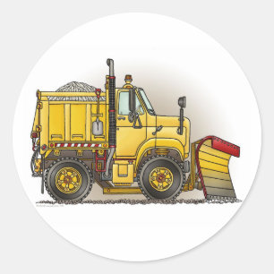 Snow Plough Truck Kids Sticker