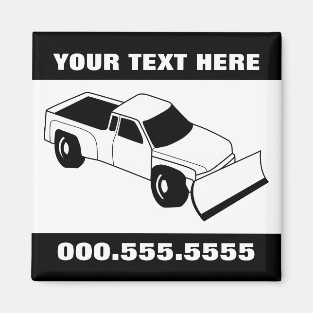 snow plough truck magnet (Front)