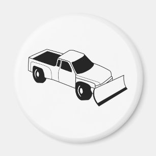 snow plough truck magnet