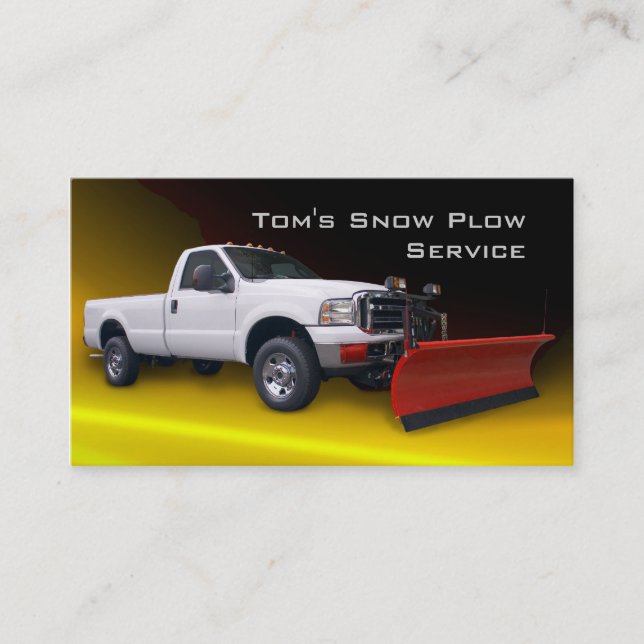 Snow Plough Truck Service Business Card (Front)