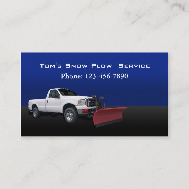 Snow Plough Truck Service Business Card (Front)