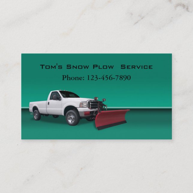 Snow Plough Truck Service Business Card (Front)