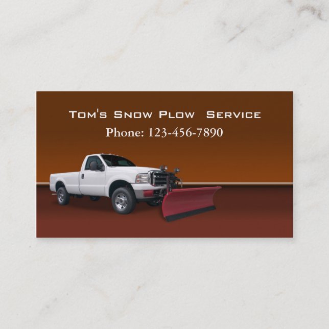 Snow Plough Truck Service Business Card (Front)