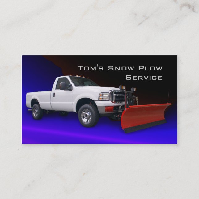 Snow Plough Truck Service Business Card (Front)