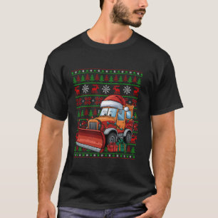 Snow Plough Xmas Lights Ugly Santa Hat Snow Plough T-Shirt