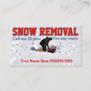 Snow Ploughing Advertising.Snow Removal Business Card