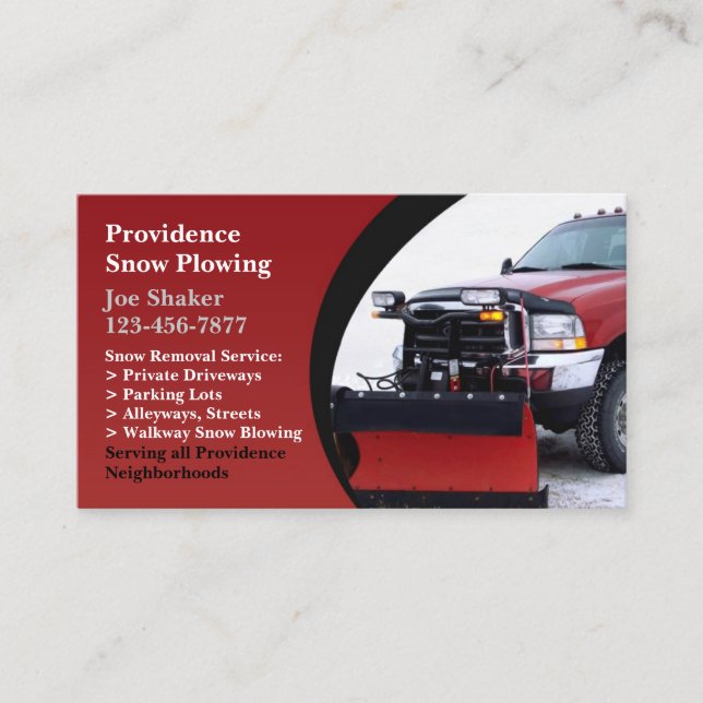 Snow Ploughing Business Card (Front)