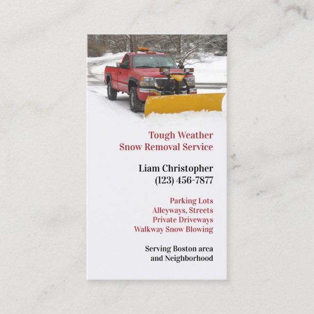 Snow Ploughing Business Card (Front)