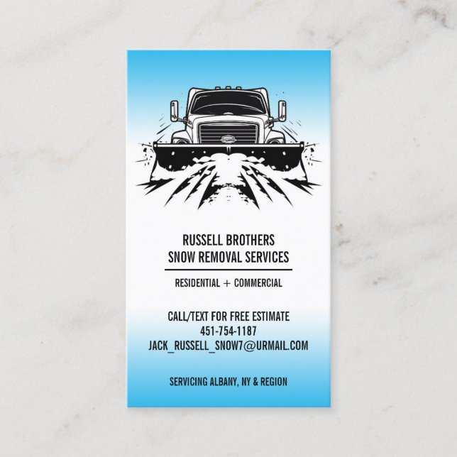 Snow Ploughing Business Card (Front)