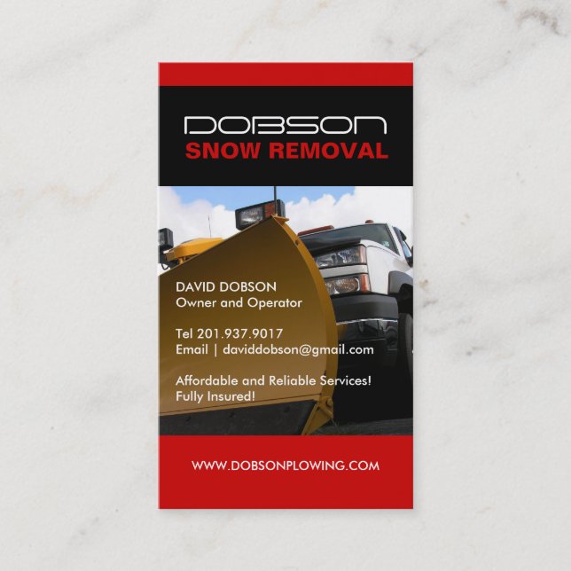Snow Ploughing Business Card (Front)
