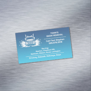 Snow Ploughing Magnetic Business Card
