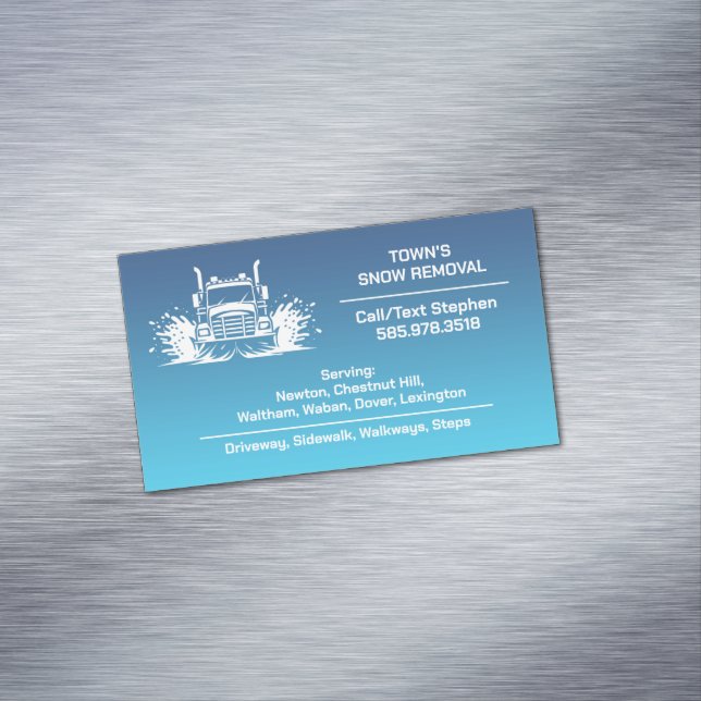 Snow Ploughing Magnetic Business Card (In Situ)