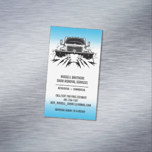 Snow Ploughing Magnetic Business Card
