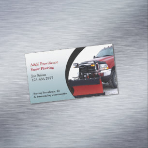 Snow Ploughing Magnetic Business Card