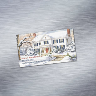 Snow Ploughing Magnetic Business Card