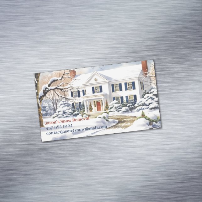 Snow Ploughing Magnetic Business Card (In Situ)
