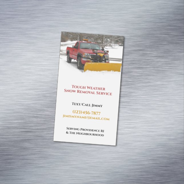 Snow Ploughing Magnetic Business Card (In Situ)