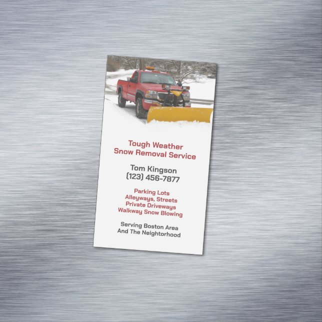 Snow Ploughing Magnetic Business Card (In Situ)