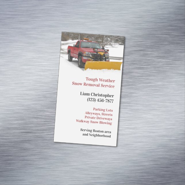 Snow Ploughing Magnetic Business Card (In Situ)