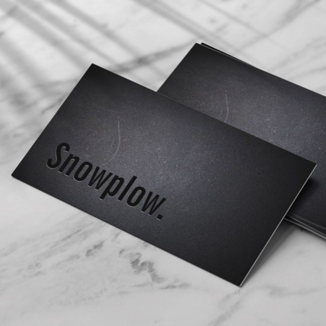 Snow Ploughing Professional Black Minimalist Business Card (Creator Uploaded)