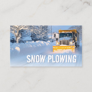 Snow Ploughing & Removal Service Truck Photo Business Card