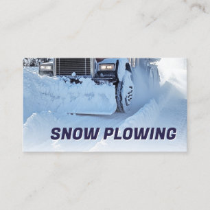 Snow Ploughing & Removal Service Truck Photo Business Card