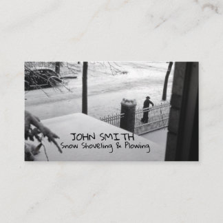 Snow Ploughing Shoveling Snow Removal Contractor Business Card