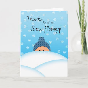 Snow Ploughing Thanks Thank You Card